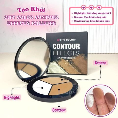 Bảng Phấn Tạo Khối City Color Contour Effects 3 Tone - Dễ Dàng Tạo Đường Nét Đáng Chú Ý Cho Khuôn Mặt, Trang Điểm Hoàn Hảo