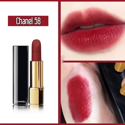 Son Chanel 58 Rouge Vie - Son Môi Đỏ Mận Chính Hãng, Chất Lượng Cao, Độ Bám Màu Tốt, Sang Trọng và Quyến Rũ