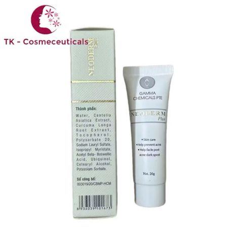 Kem Ngừa Mụn Neoderm Plus 20g - Gel Ngừa Mụn, Mờ Sẹo, Dưỡng Trắng Da, Chăm Sóc Da Khỏe Mạnh, Chống Viêm, Thích Hợp Cho Tuổi Dậy Thì