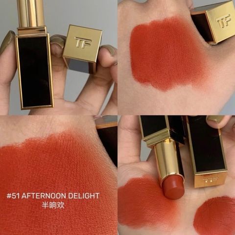Son Tom Ford Lip Color Satin Matte 51 Cam Cháy - Màu 51 Afternoon Delight Chính Hãng, Chất Son Mềm Mịn, Dễ Dàng Phối Đồ, Thích Hợp Mọi Dịp