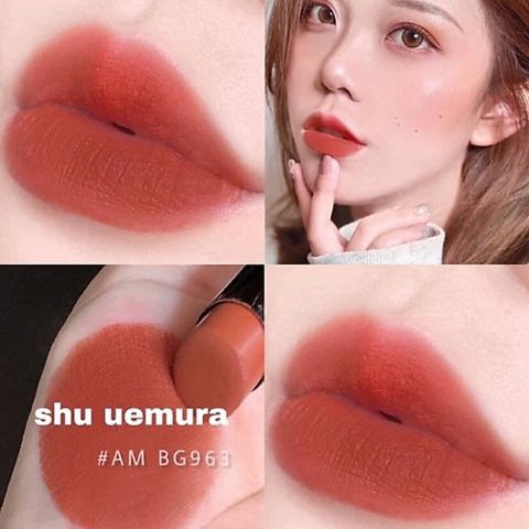 Son Shu Uemura Amplified BG 963 Cam Đất - Son Môi Chất Lượng Cao, Bền Màu, Thiết Kế Sang Trọng, Phù Hợp Với Tất Cả Tông Da