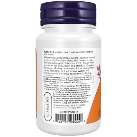 Viên Uống NOW Me latonin 5mg Hỗ Trợ Ngủ Ngon, 60 Viên Nang Chay, Cải Thiện Rối Loạn Giấc Ngủ, Giúp Ngủ Sâu ơn Ngon