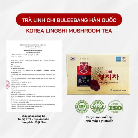 Trà Linh Chi Buleebang Hàn Quốc - Trà Thảo Mộc Tăng Cường Đề Kháng, Thanh Lọc Cơ Thể, Hỗ Trợ Giấc Ngủ Sâu 100 Gói