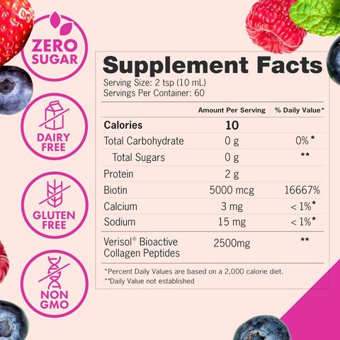 Collagen Zena Chuyên Sâu Mỹ - Dưỡng Da và Tóc Bóng Mượt, Cải Thiện Độ Đàn Hồi Và Giảm Nếp Nhăn, Chăm Sóc Sắc Đẹp Tự Nhiên