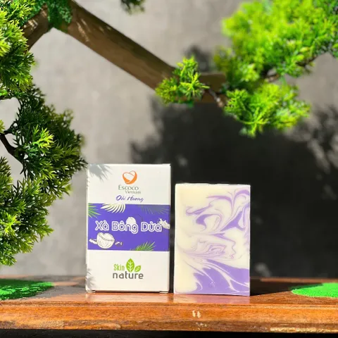 Xà Bông Dừa Oải Hương Escoco - Sạch Da, Dưỡng Ẩm Tự Nhiên Chuyên Dụng Cho Da Nhạy Cảm, Xuất Xứ Việt Nam 100g