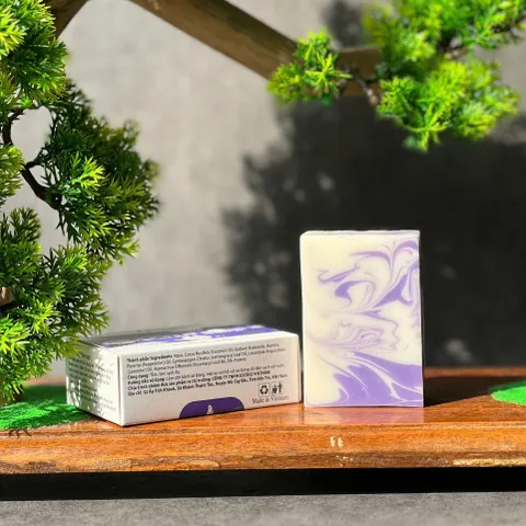 Xà Bông Dừa Oải Hương Escoco - Sạch Da, Dưỡng Ẩm Tự Nhiên Chuyên Dụng Cho Da Nhạy Cảm, Xuất Xứ Việt Nam 100g