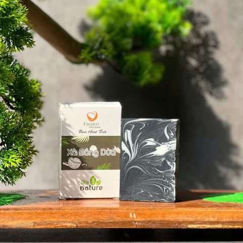 Xà Bông Dừa Than Hoạt Tính Escoco 100g - Sạch Da, Giải Độc, Phù Hợp Với Da Nhạy Cảm, Không Chất Bảo Quản