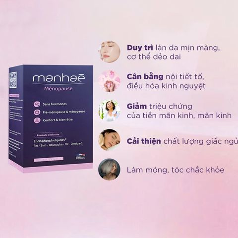 Viên Uống Nội Tiết Tố Nữ Manhae - Cải Thiện Kinh Nguyệt, Chậm Lão Hóa, Hỗ Trợ Giấc Ngủ Sâu - Sản Phẩm Chất Lượng Từ Pháp
