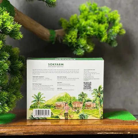 Mật Hoa Dừa Cô Đặc Organic Sokfarm - Hộp 12 Gói X 15g, Thay Thế Đường Tinh Luyện, Giàu Khoáng Chất, Vegan, Thơm Hương Dừa