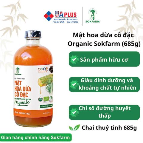 Mật Hoa Dừa Cô Đặc Organic Sokfarm 685g - Thay Thế Đường Tinh Luyện, Vị Ngọt Tự Nhiên, Phục Hồi Năng Lượng Cho Người Tiểu Đường