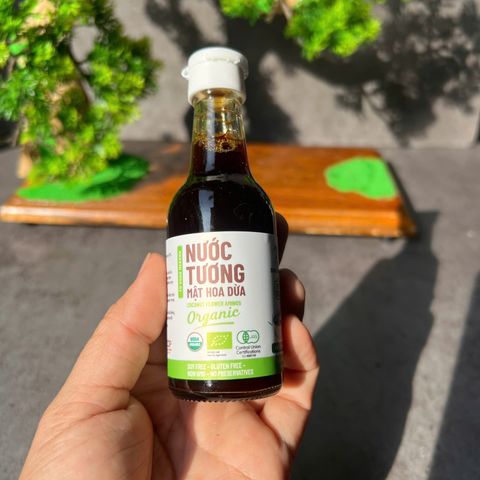 Nước Tương Mật Hoa Dừa Organic Sokfarm Ít Muối 60ml - Gia Vị Hữu Cơ Không Đậu Nành, Gluten, 100% Tự Nhiên, Chất Lượng Cao