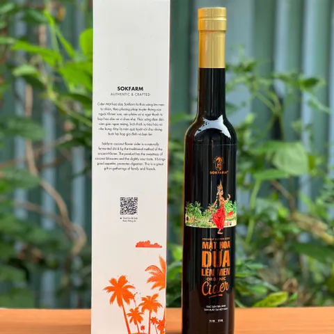 Nước Uống Lên Men Mật Hoa Dừa Sokfarm 375ml - Thức Uống Tự Nhiên Hữu Cơ, Độ Cồn Thấp, Vị Ngọt Thanh, Không Chất Bảo Quản