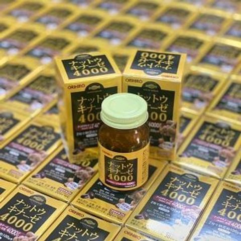 Viên Uống Nattokinase Orihiro 4000FU Nhật Bản - Hỗ Trợ Chống Đột Quỵ và Sức Khỏe Tim Mạch - 60 Viên