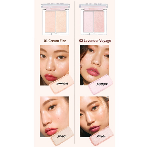 Phấn Bắt Sáng Clio Prism Highlighter Duo 2.8g - Tạo Hiệu Ứng Da Rạng Rỡ Tự Nhiên, Dễ Tán, Makeup Hằng Ngày