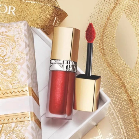 Combo Vỏ + Son Kem Dior Rouge Dior Forever Liquid Sequin 999 Màu Đỏ Chính Hãng - Son Dưỡng, Trang Điểm Lấp Lánh, Phong Cách Sang Trọng