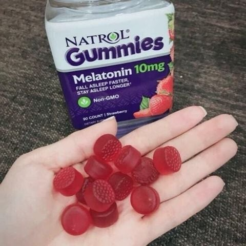 Kẹo Dẻo Ngủ Ngon Natrol Gummies 10mg Sleep Vị Dâu - Hỗ Trợ Giấc Ngủ Sâu, Chất Lượng Cao, Thiên Nhiên Chính Hãng