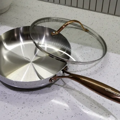 Chảo Inox Sâu Lòng Chống Dính 24cm Ciwete - Chảo Bếp Từ Có Nắp An Toàn, Dễ Lau Chùi, Thích Hợp Mọi Bếp