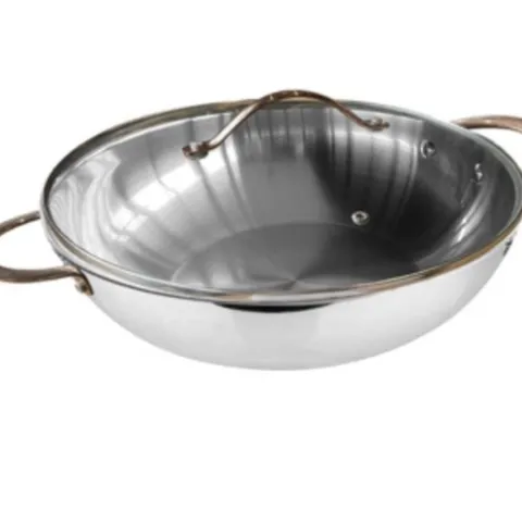 Chảo inox 32cm lòng sâu Ciwete có nắp - Chống trầy, dễ lau chùi, phù hợp cho bếp từ, chất liệu inox 304 cao cấp