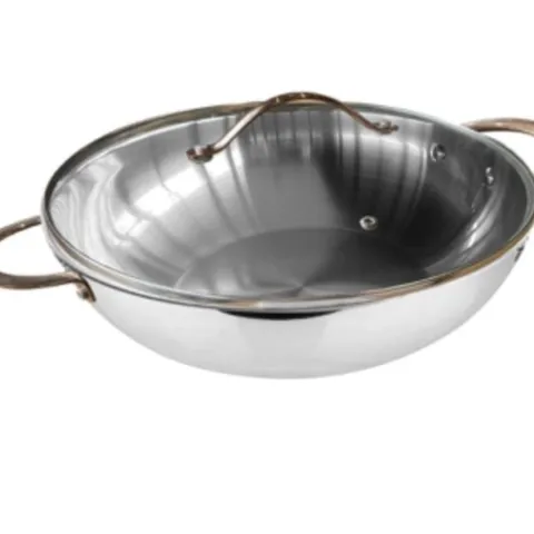 Chảo inox 32cm lòng sâu Ciwete có nắp - Chống trầy, dễ lau chùi, phù hợp cho bếp từ, chất liệu inox 304 cao cấp