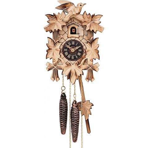 Đồng Hồ Cúc Cu Gỗ Thật Cuckoo EN 522-22Q - Chạm Khắc Thủ Công Đức, Âm Thanh Chim Kêu, Bộ Chuyển Động Thạch Anh