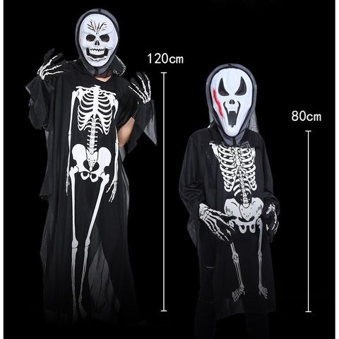 Trang Phục Hóa Trang Halloween Xương Người và Mặt Nạ Đầu Lâu Rùng Rợn Cho Nam Nữ - Bộ Quần Áo Ma Rùng Rợn Thú Vị