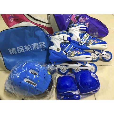 Giày Trượt Patin Phát Sáng QF Thế Hệ Mới Cho Trẻ Em - Batin Người Lớn - Kèm Túi Vải Đựng Giày, Thiết Kế Thời Trang, An Toàn, Bền Bỉ
