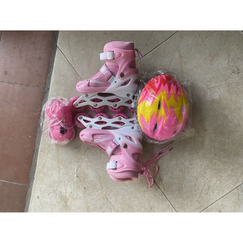 Giày Patin Đinh Phát Sáng Đỏ - Bánh Xe Phát Sáng, Điều Chỉnh Kích Thước, Thoáng Khí - Giày Trượt Patin Cho Trẻ Em và Người Lớn