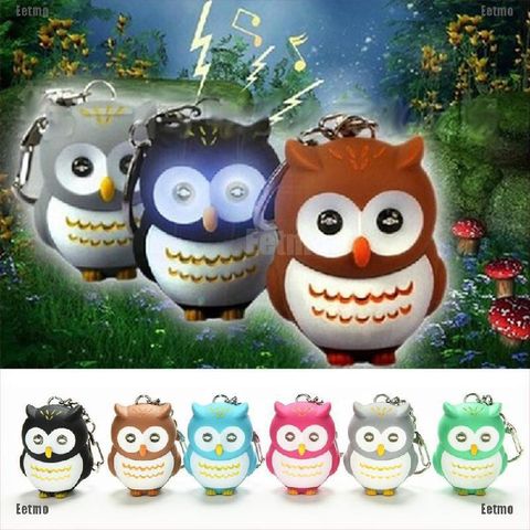 Móc Khóa Phát Sáng LED Hình Chim Cú Mèo - Thiết Kế Độc Đáo Có Đèn & Nhạc - Quà Tặng Dễ Thương Cho Fan Thú Cưng