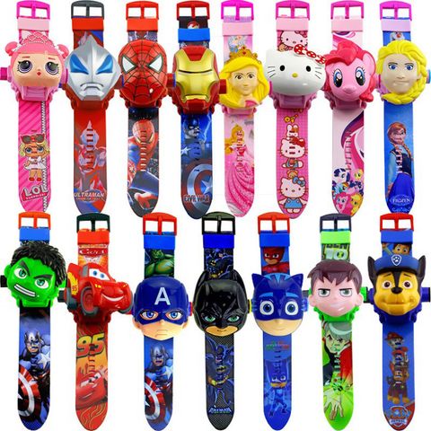 Đồng Hồ Chiếu Hình 3D Người Sắt Ironman Marvel Avengers - Đồ Chơi Điện Tử Đeo Tay Dành Cho Bé Trai, Nhiều Nhân Vật Hoạt Hình Thú Vị
