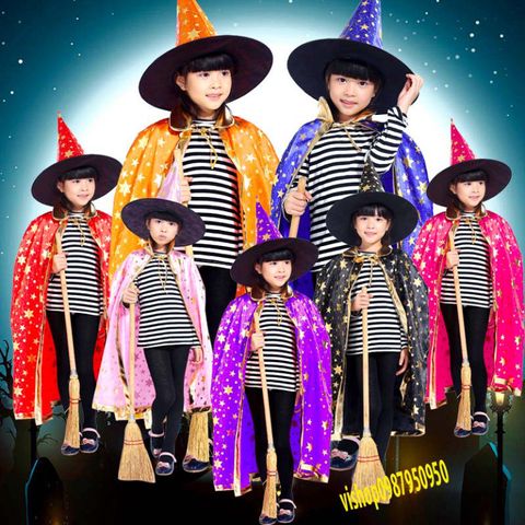 Bộ hóa trang phù thủy Halloween - Áo choàng và nón Thời trang nữ 5 màu, hoàn hảo cho giáng sinh và tiệc tùng