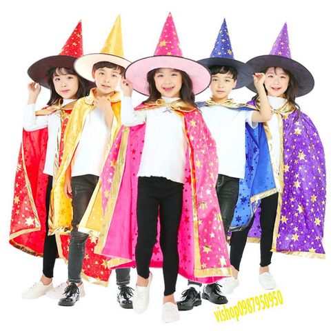 Bộ hóa trang phù thủy Halloween - Áo choàng và nón Thời trang nữ 5 màu, hoàn hảo cho giáng sinh và tiệc tùng