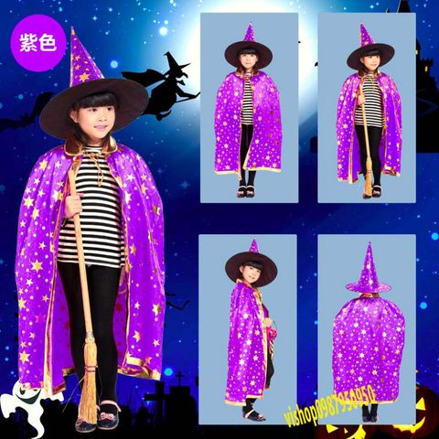 Bộ hóa trang phù thủy Halloween - Áo choàng và nón Thời trang nữ 5 màu, hoàn hảo cho giáng sinh và tiệc tùng