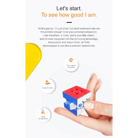 Móc Khóa Khối Rubik 3x3 Gan 330 Cao Cấp - Đồ Chơi Xếp Hình Câu Đố Giáo Dục Cho Trẻ Em, Giả Vờ Sáng Tạo 3D