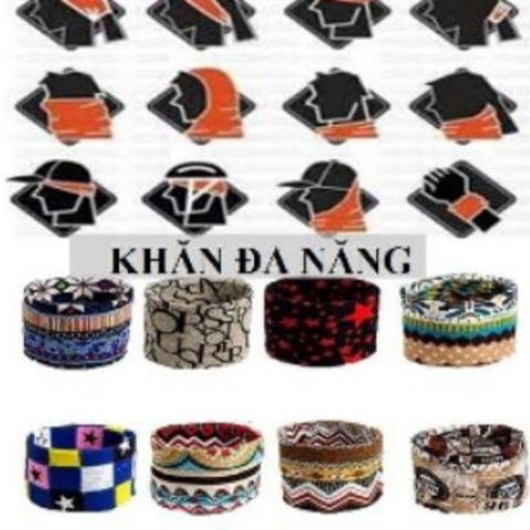 Combo 10 Khăn Đa Năng Cho Chuyến Du Lịch & Phượt - Chất Liệu Mềm, Thấm Hút, Nhiều Mẫu Mã Thời Trang