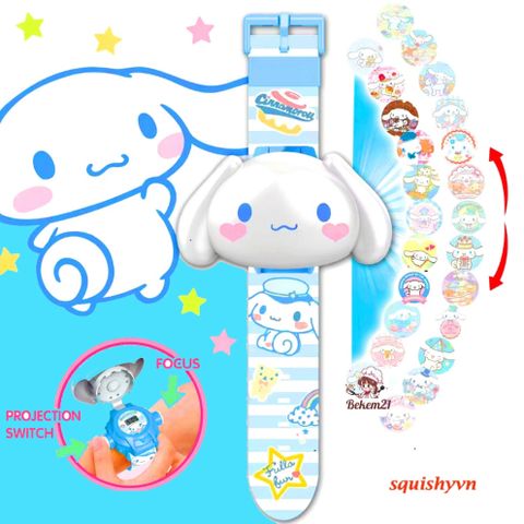 Đồng Hồ Chiếu Hình 3D Cho Trẻ Em - Đồng Hồ Điện Tử Dễ Thương Có 24 Hình Nhân Vật Hoạt Hình Như Elsa, Siêu Nhân, Người Nhện