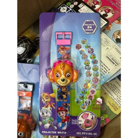 Đồng Hồ Chiếu Hình 3D Cho Trẻ Em - Đồng Hồ Điện Tử Dễ Thương Có 24 Hình Nhân Vật Hoạt Hình Như Elsa, Siêu Nhân, Người Nhện