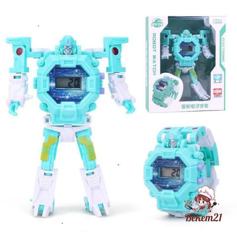 Đồng Hồ Đeo Tay Lắp Ráp Robot Biến Hình 022A 023A - Đồ Chơi An Toàn, Học Số và Thời Gian Cho Trẻ Em
