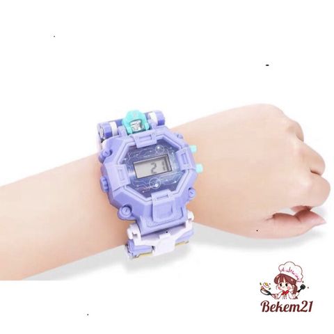 Đồng Hồ Đeo Tay Lắp Ráp Robot Biến Hình 022A 023A - Đồ Chơi An Toàn, Học Số và Thời Gian Cho Trẻ Em