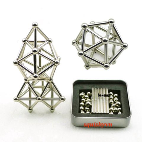 Bucky Bars Đồ Chơi Nam Châm Hút 36 Thanh 27 Viên - Phát Triển Sáng Tạo cho Trẻ Em Từ 4 Tuổi Trở Lên