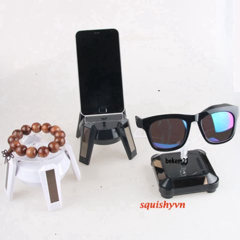 Đế Xoay Quay Video 360 Độ Có Đèn LED - Bàn Xoay Trưng Bày Sản Phẩm Năng Lượng Mặt Trời Cho Đồ Trang Sức, Đồng Hồ