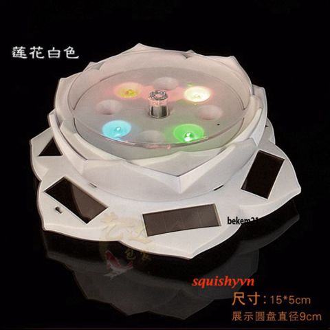Đế Xoay Quay Video 360 Độ Có Đèn LED - Bàn Xoay Trưng Bày Sản Phẩm Năng Lượng Mặt Trời Cho Đồ Trang Sức, Đồng Hồ
