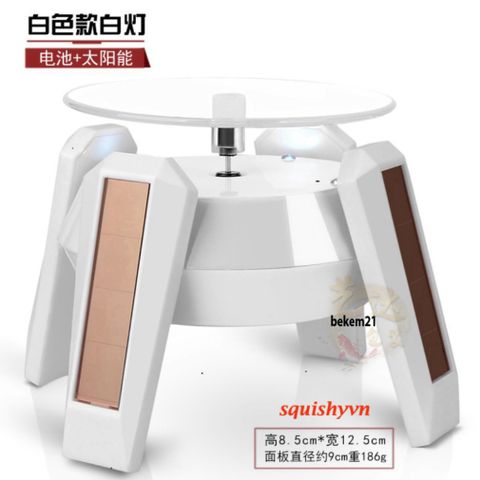 Bàn Xoay 360 Độ Năng Lượng Mặt Trời - Đế Trưng Bày Hình Ảnh & Quay Video Sản Phẩm, Cho Đồ Trang Sức, Đồng Hồ - Tiết Kiệm Năng Lượng