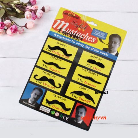 Bộ 12 Miếng Dán Râu Giả Phong Cách Độc Đáo Cho Nam Nữ - Thời Trang Dự Tiệc, Chất Lừ, Dễ Sử Dụng