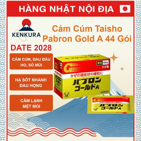 Bột Cảm Cúm Nhật Bản Taisho Pabron Gold A - Hỗ Trợ Giảm Khó Chịu Khi Cảm - 44 Gói Tiện Dụng, Sản Phẩm Hàng Đầu từ Nhật Bản