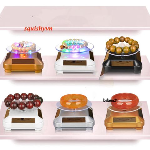 Bàn Xoay 360 Độ Có LED Trưng Bày Sản Phẩm - Đế Xoay Quay Video, Chụp Ảnh Mỹ Phẩm, Điện Thoại, Đồng Hồ 10cm