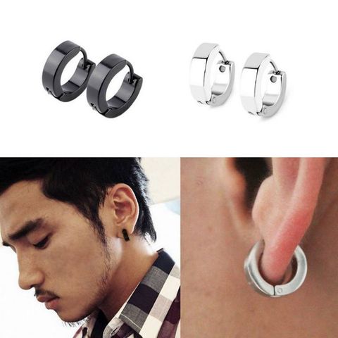 Khuyên Tai Tròn Xỏ Titan Không Gỉ 4 Màu - Thiết Kế Nhỏ Gọn, Phong Cách Cá Tính Cho Nam Nữ