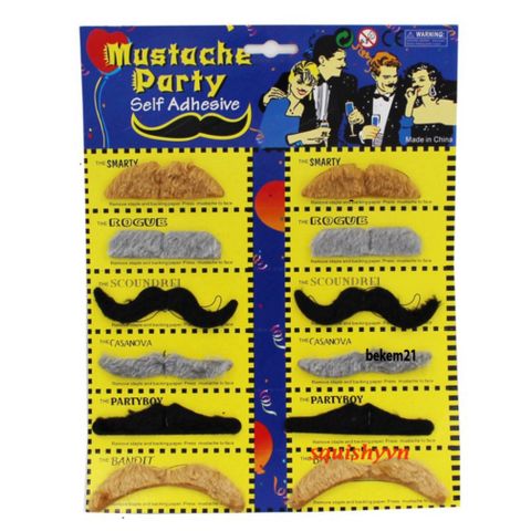Bộ 12 Râu Giả Phong Cách Lịch Lãm Cho Nam Nữ - Râu Độc Đáo Dễ Dùng Cho Tiệc Masquerade và Hóa Trang
