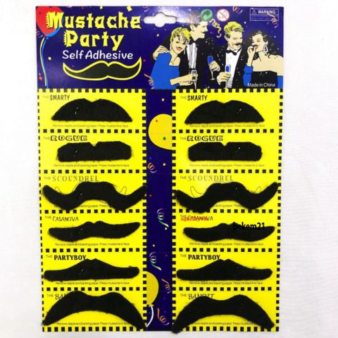 Bộ 12 Râu Giả Phong Cách Lịch Lãm Cho Nam Nữ - Râu Độc Đáo Dễ Dùng Cho Tiệc Masquerade và Hóa Trang