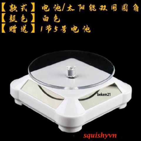 Bàn Xoay Trưng Bày Sản Phẩm Năng Lượng Mặt Trời 360 Độ - Dụng Cụ Chụp Hình và Quay Video Tiện Lợi, Thân Thiện Với Môi Trường