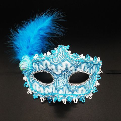 Mặt Nạ Halloween Nửa Mặt Lông Vũ Kim Sa Sang Trọng - Phụ Kiện Dạ Hội, Cosplay, Tiệc Tùng, Sự Kiện